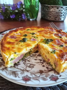 Broccoli Ham & Cheese Crustless Quiche (Frittata)