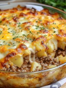 Cheesy Potato and Ground Beef Bake Recipe