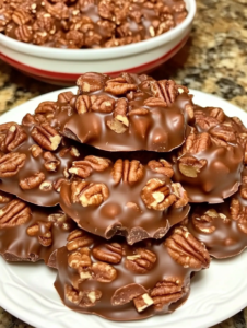 Chocolate Pecan Turtle Clusters