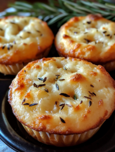 Easy Garlic Rosemary Focaccia Muffins