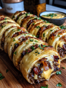 Garlic Butter Bacon Cheeseburger Rollups