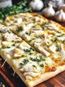 Roasted Garlic, Chicken & Herb White Pizza Recipe