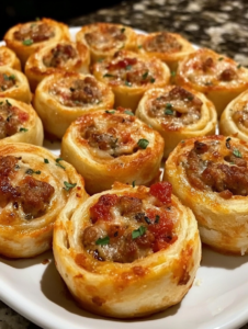 Rotel Sausage Cream Cheese Pinwheels