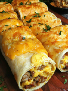 Sausage, Egg, and Cheese Breakfast Roll-Ups
