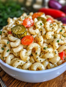 Tangy Dill Pickle Pasta Salad