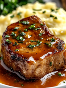 Buttery Garlic Pork Chops with Smooth Mashed Potatoes