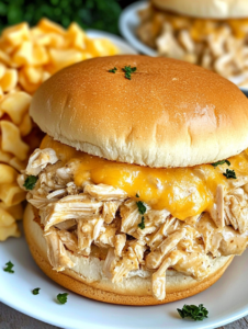 Crock Pot Ranch Chicken Sandwiches