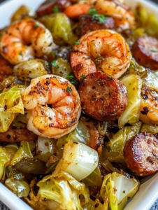 Fried Cabbage with Shrimp & Sausage Recipe