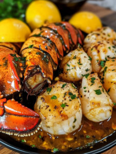Garlic Butter Lobster and Scallops