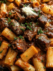 Luxurious Beef Pasta in a Creamy Garlic Sauce