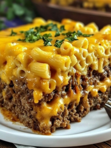 Mac and Cheese Meatloaf Casserole