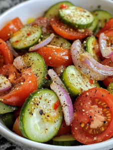 Marinated Cucumber, Tomato, and Onion Salad