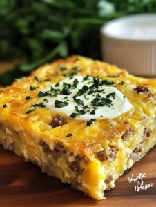 Sausage, Egg, and Cream Cheese Hashbrown Casserole