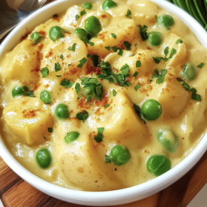 Velvety Creamed Potatoes and Sweet Peas
