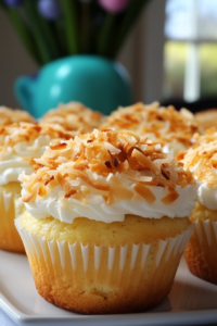 Toasted Coconut Easter Cupcakes