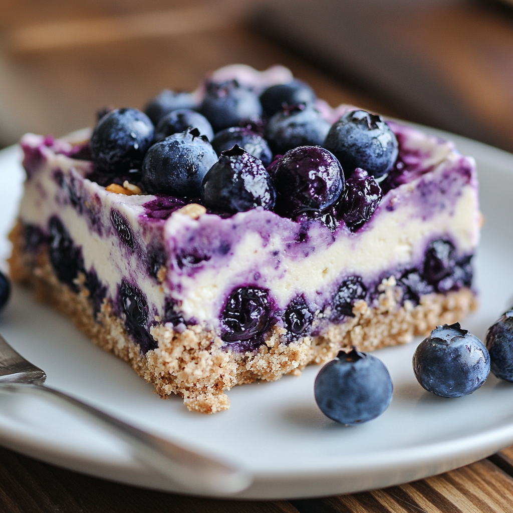 No-Bake Blueberry Cream Cheese Bars