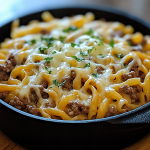One-Pot Beef and Cheddar Ranch Pasta