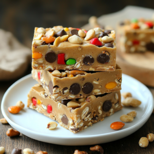 No-Bake Peanut Butter Trail Mix Bars