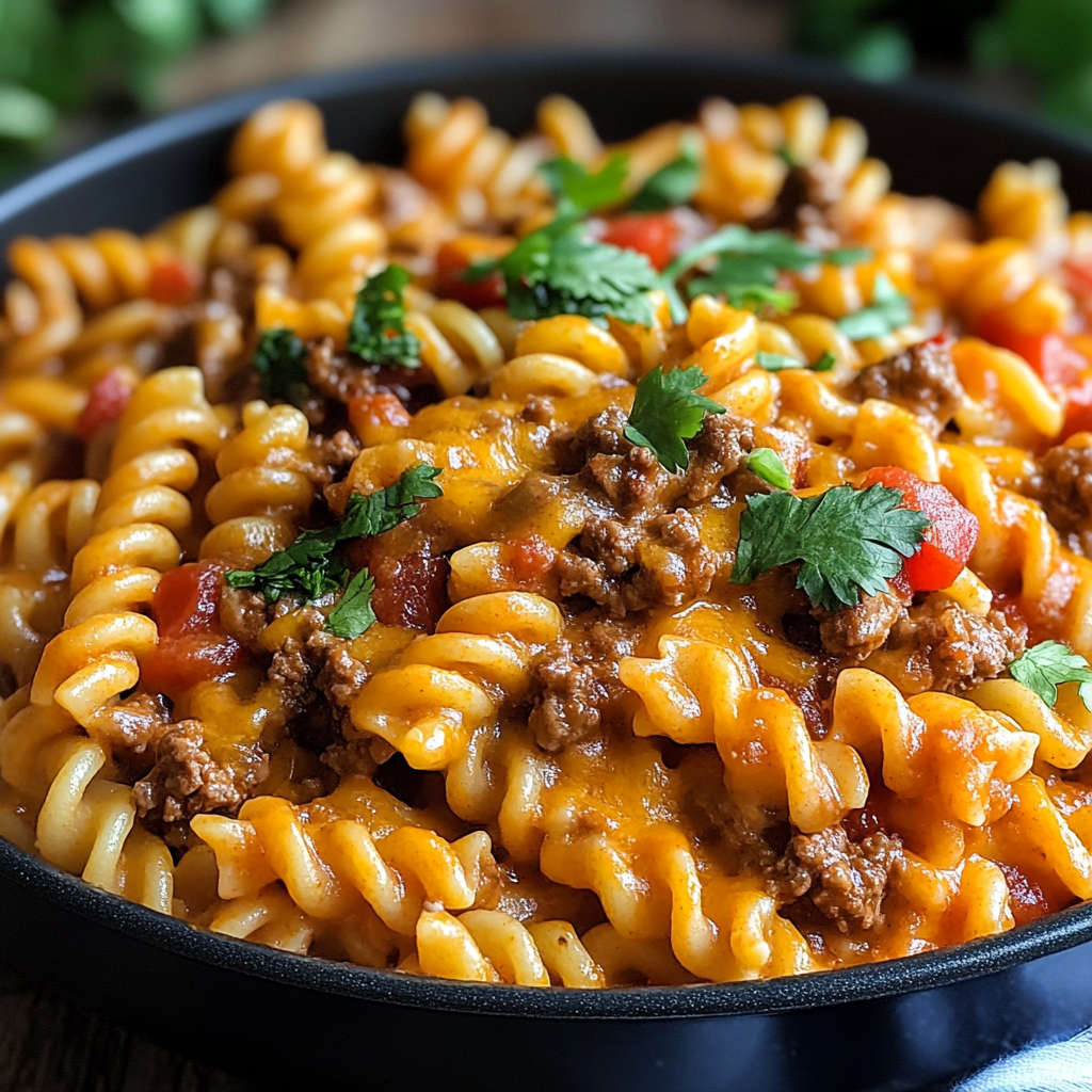 Beef Enchilada Pasta One-Pan Meal