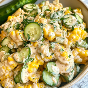 Street Corn Creamy Cucumber Salad