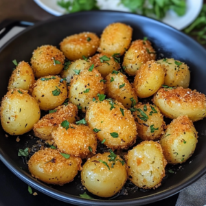 Golden Crusted Herb-Infused Garlic Potatoes: