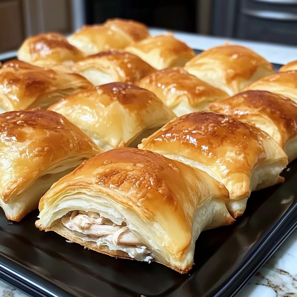 flaky chicken puff pastries