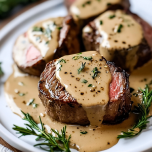 Beef Tenderloin with Creamy Gravy: