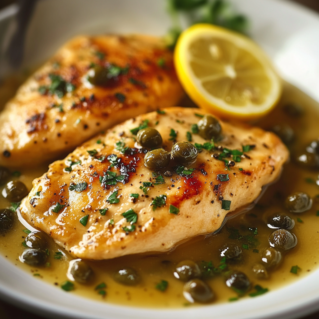 Chicken Piccata with Lemon and Capers:
