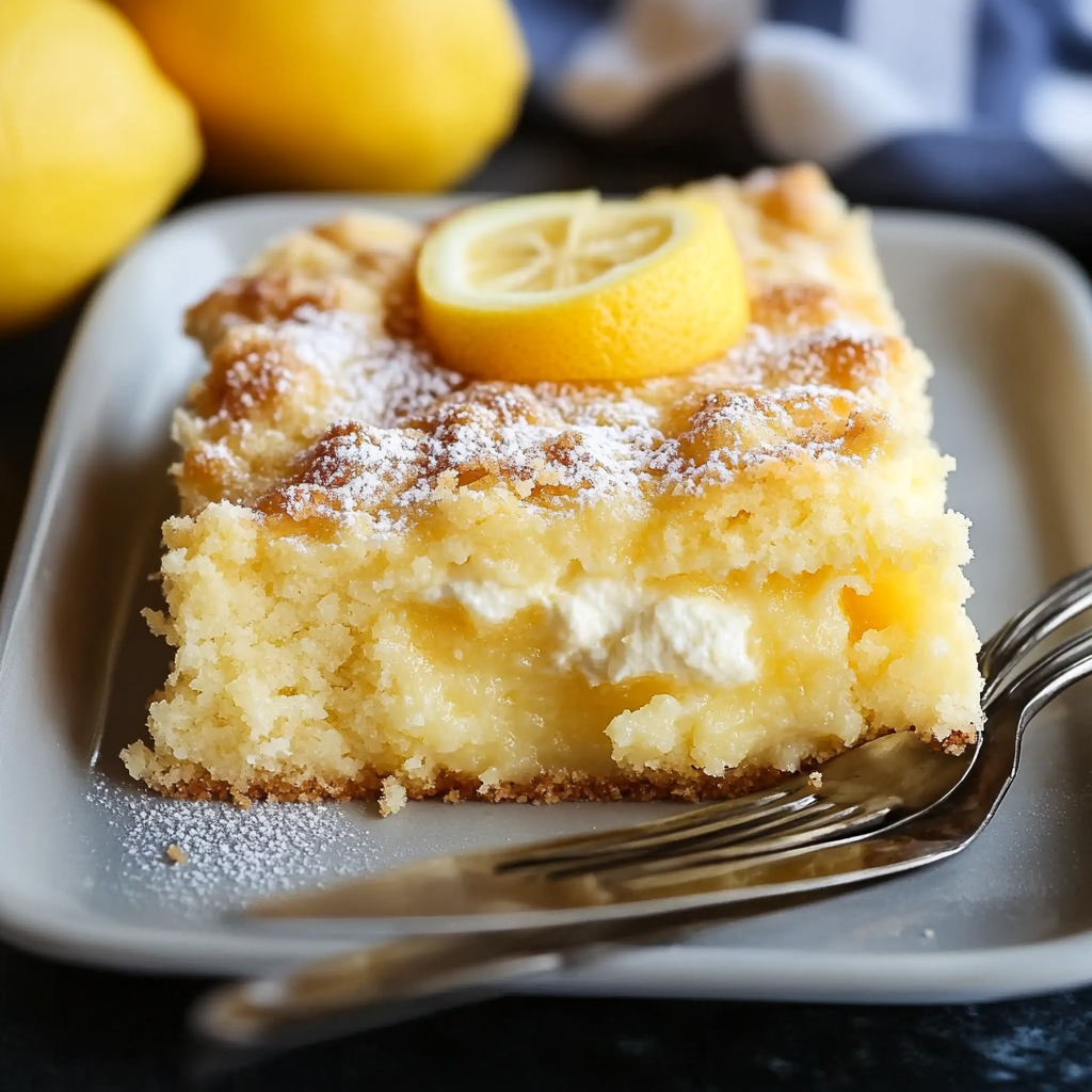 4-Ingredient Lemon Cream Cheese Dump Cake