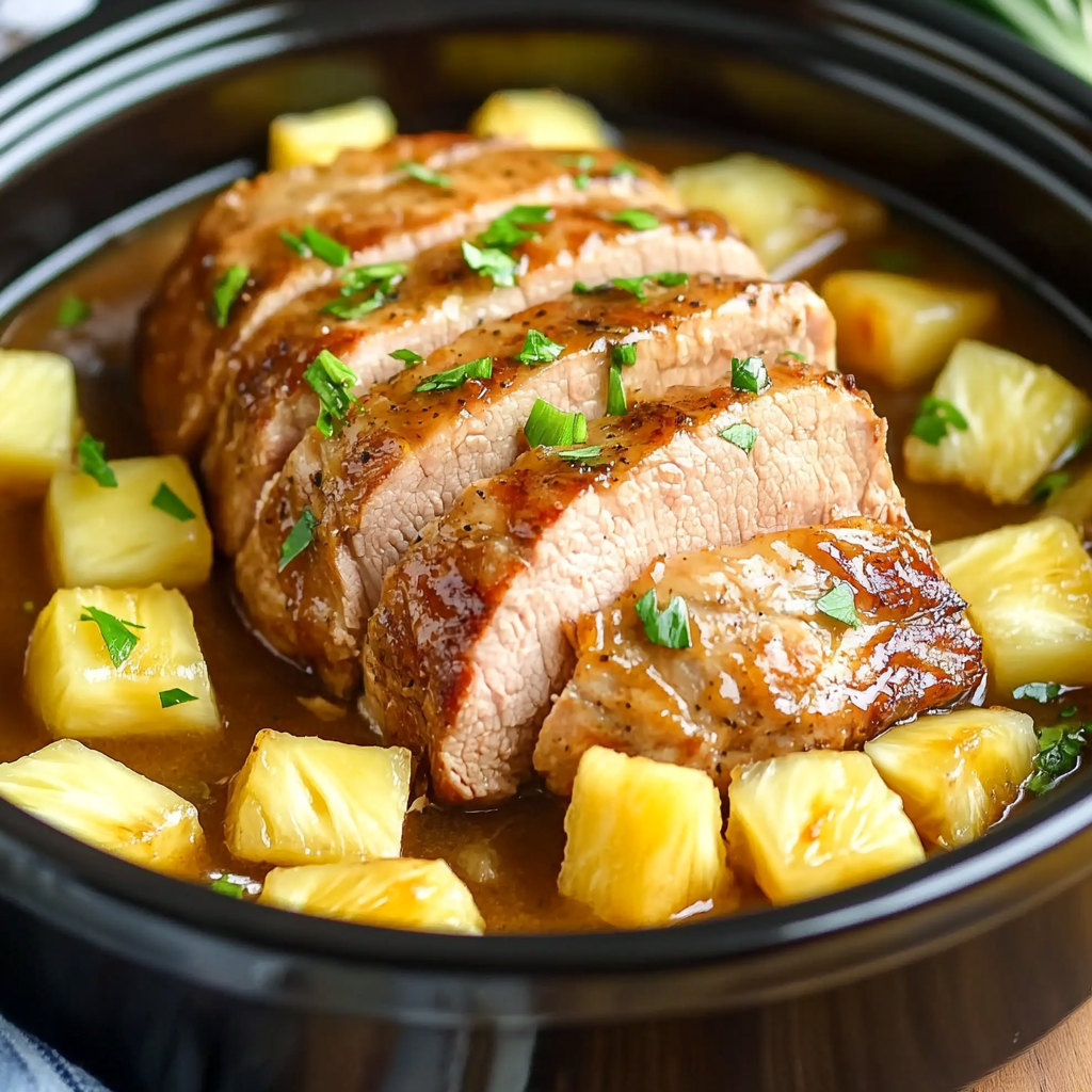 Slow Cooker Pineapple Pork Loin