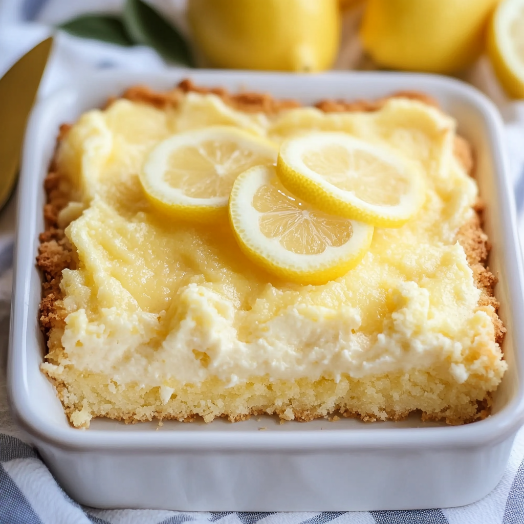 4-Ingredient Lemon Cream Cheese Dump Cake