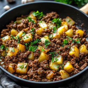 Garlic Butter Ground Beef Skillet