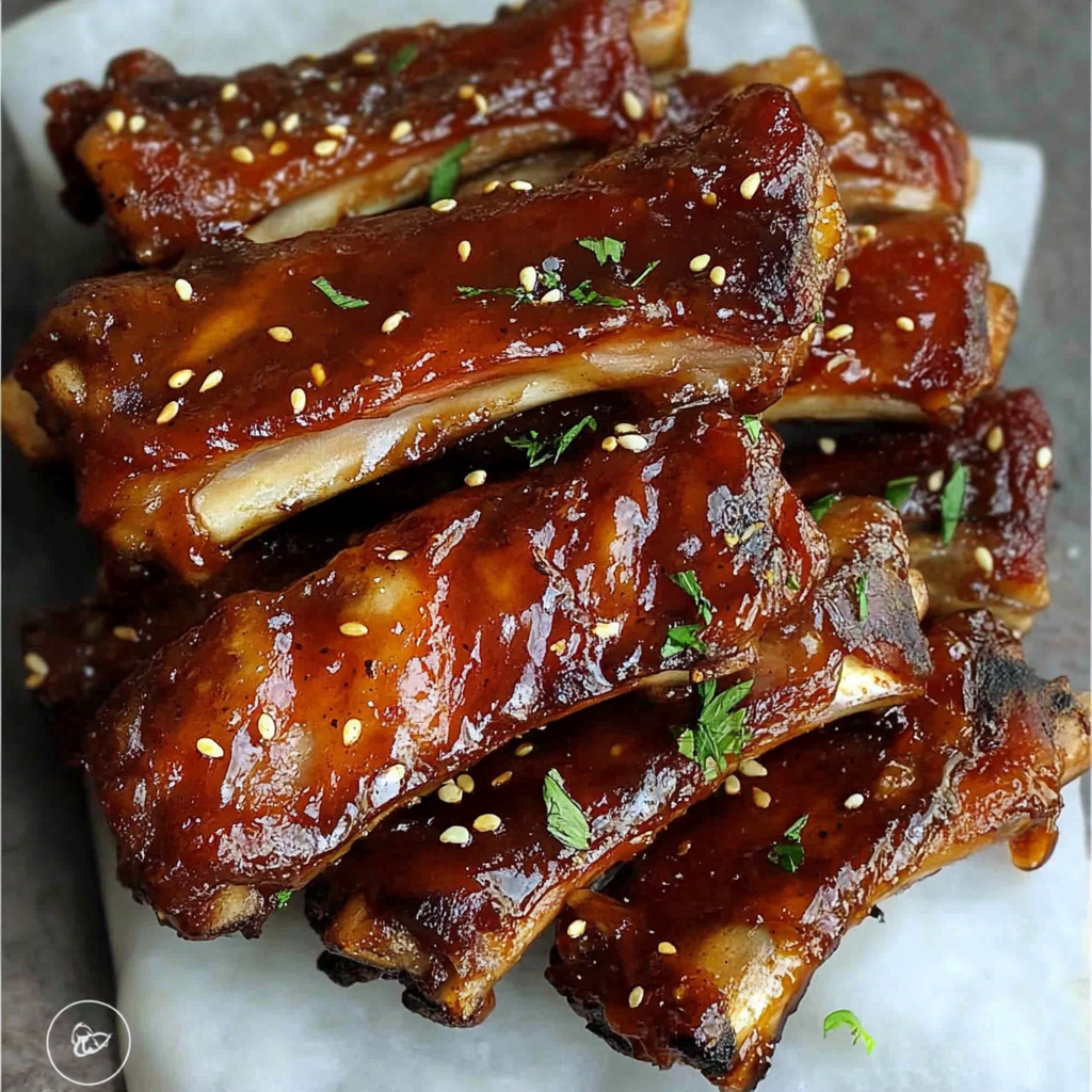 Sticky Honey Garlic Ribs Recipe