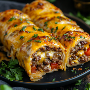 Irresistible Garlic Butter Cheeseburger Rollups Packed with Flavor and Melted Cheese Bliss
