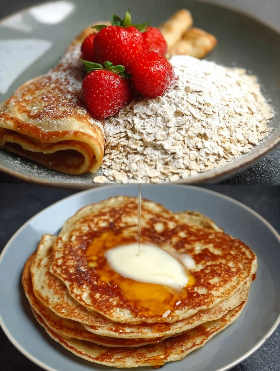 Healthy oat pancake recipe - homemade