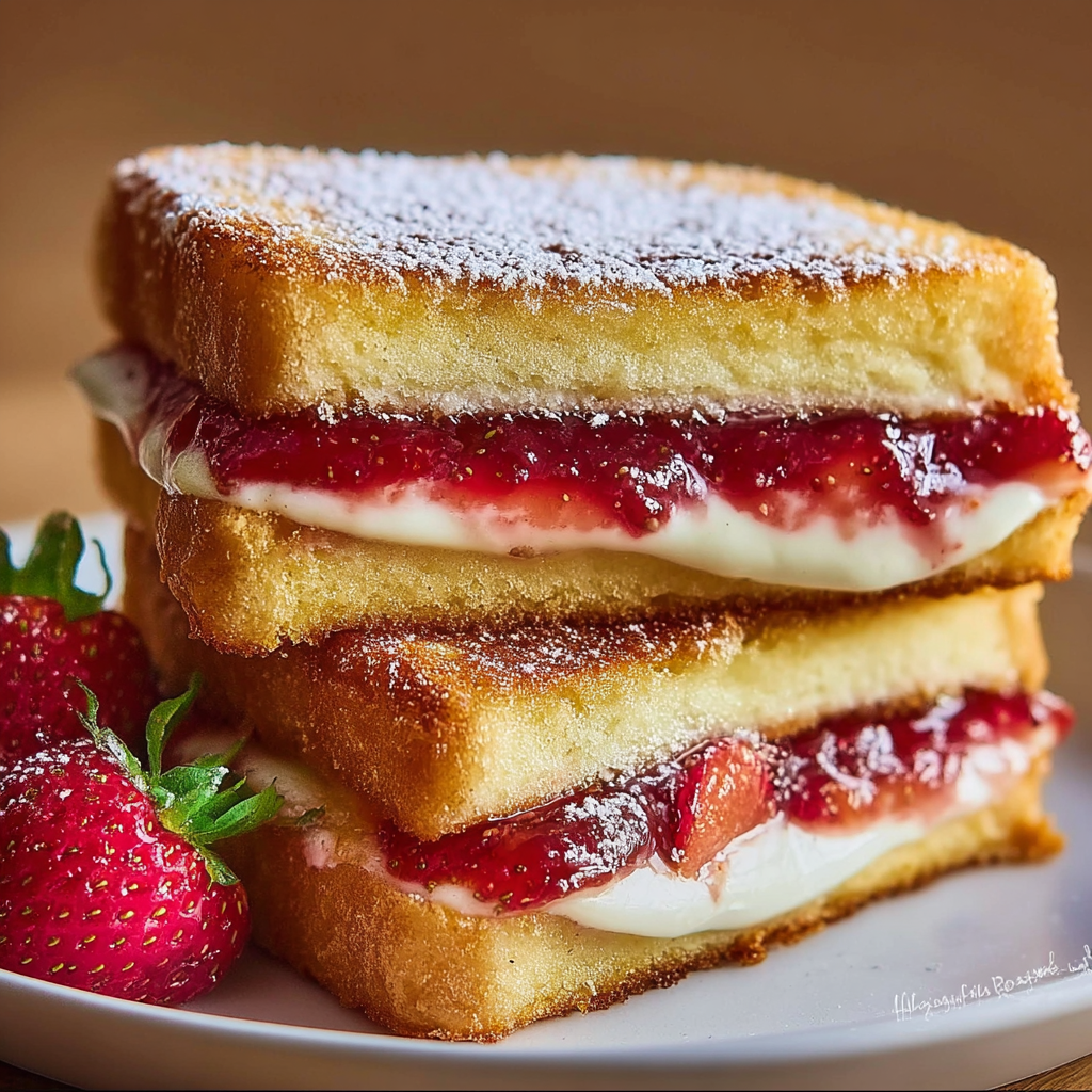 Fried Strawberry Cheesecake Sandwiches