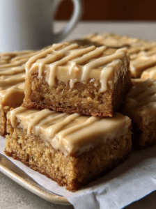 Peanut Butter Blondies with Creamy Glaze
