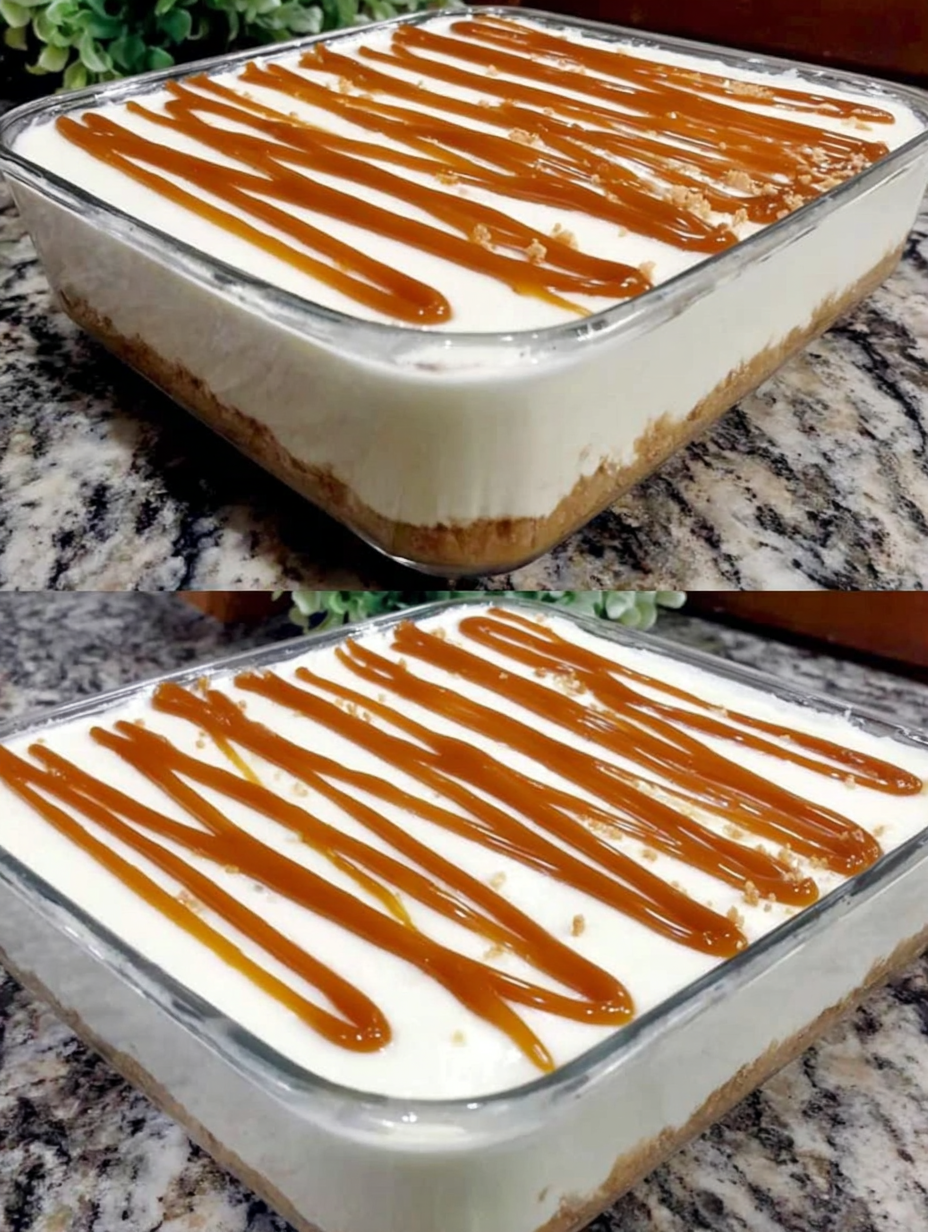 no bake caramel biscuit dessert