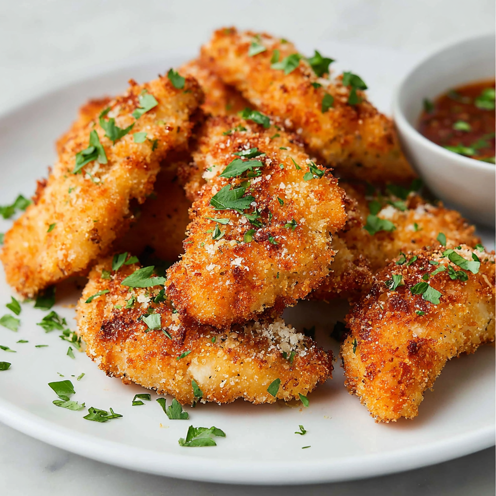 Golden Crispy Parmesan Chicken Bites: