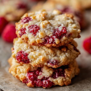 Buttery Raspberry Crumble Cookies