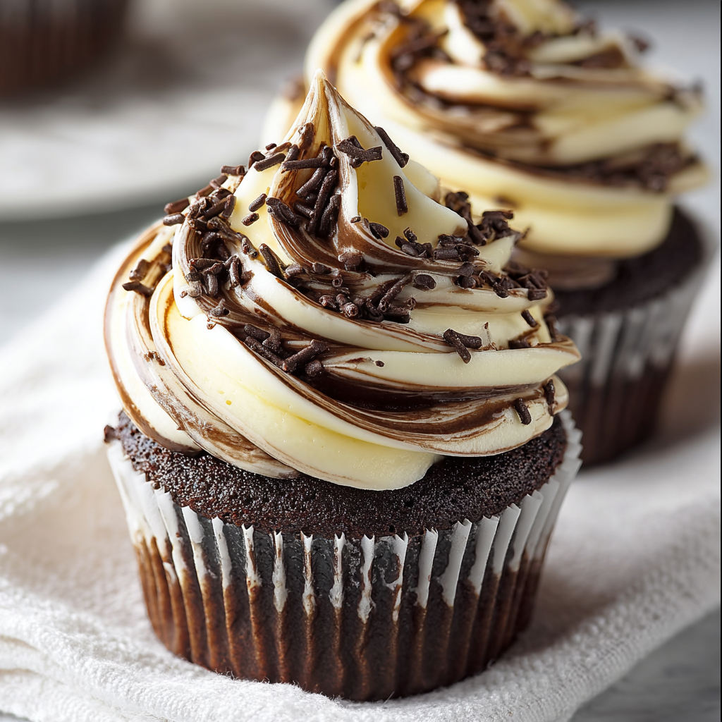 Marble Black and White Cupcakes