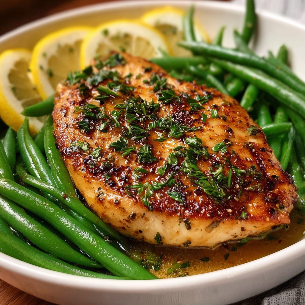 Lemon Garlic Butter Chicken and Green Beans Skillet