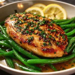 Lemon Garlic Butter Chicken and Green Beans Skillet