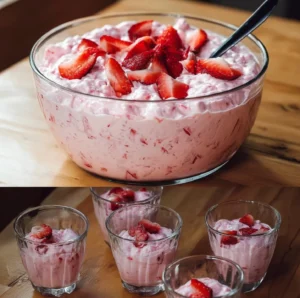 strawberry cream fluff dessert cups