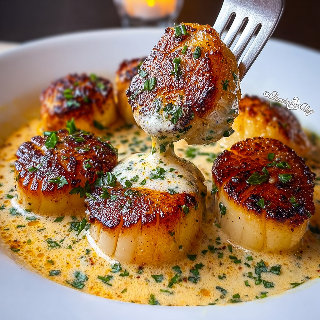 Easy Seared Scallops Recipe with Spicy Cajun Cream Sauce