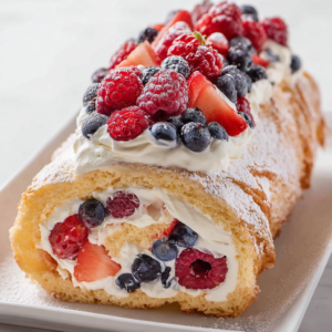 Triple Berry Angel Food Cake Roll