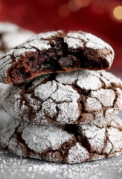 Best Chewy Chocolate Crinkle Cookies Recipe Easy Homemade Chocolate Crinkle Cookies Chewy Crinkle Cookies With Cocoa Powde...