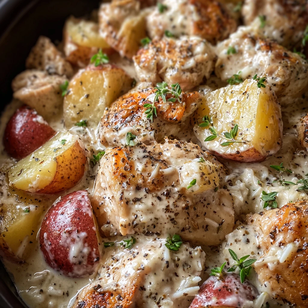 Crockpot Garlic Parmesan Chicken And Potatoes