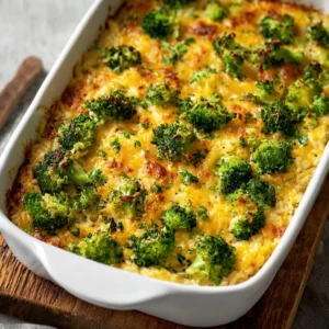 Easy Broccoli Rice Casserole With Cheese
