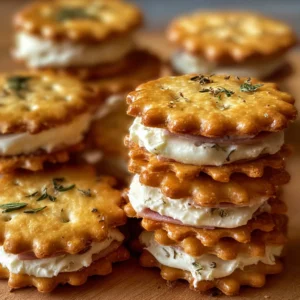 reamy ham and cheese cracker stacks recipe